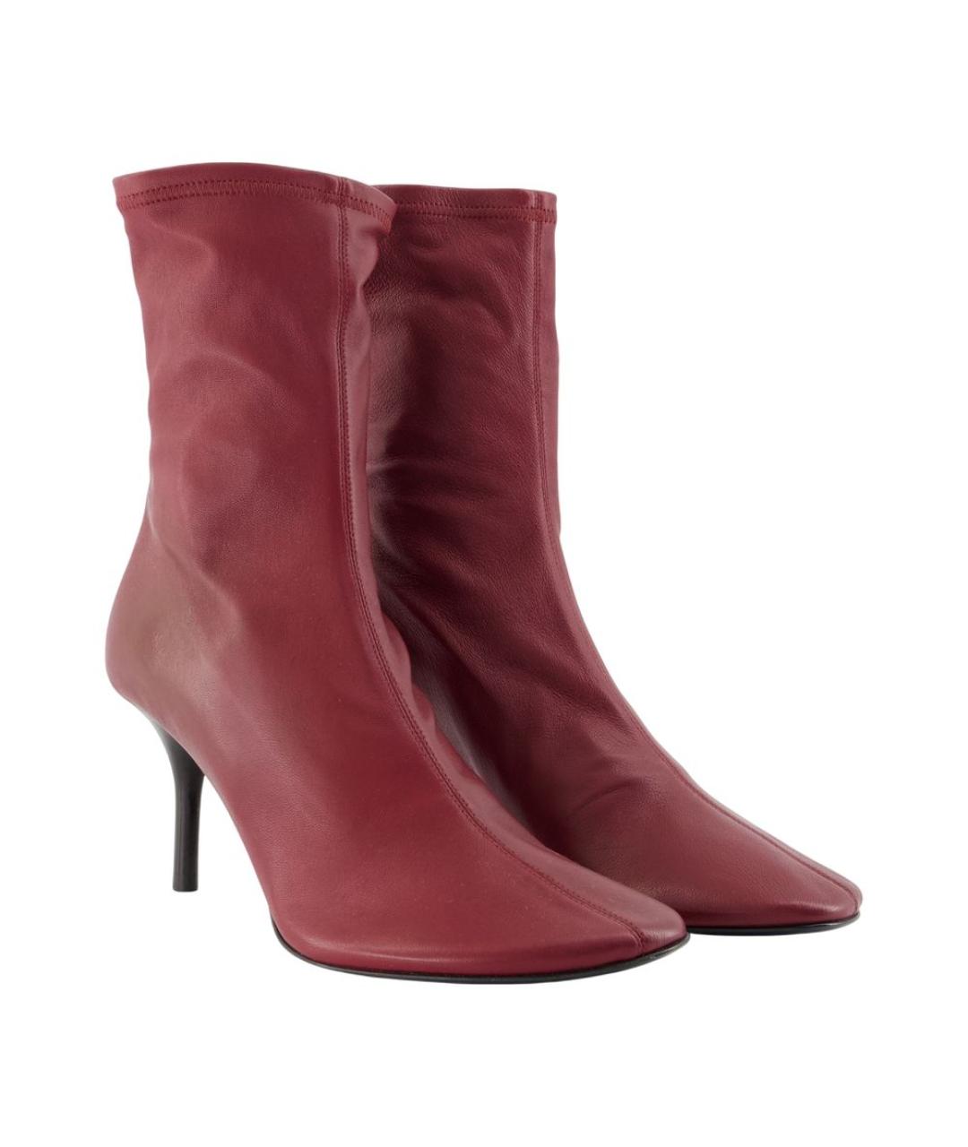 ACNE STUDIOS Красные кожаные сапоги, фото 2