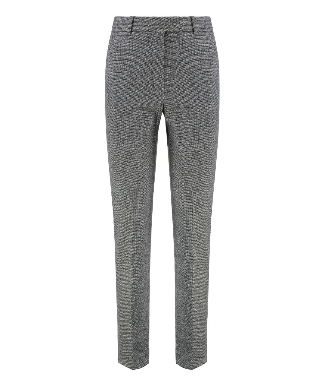 MAX MARA STUDIO Серые хлопковые прямые брюки, фото 1