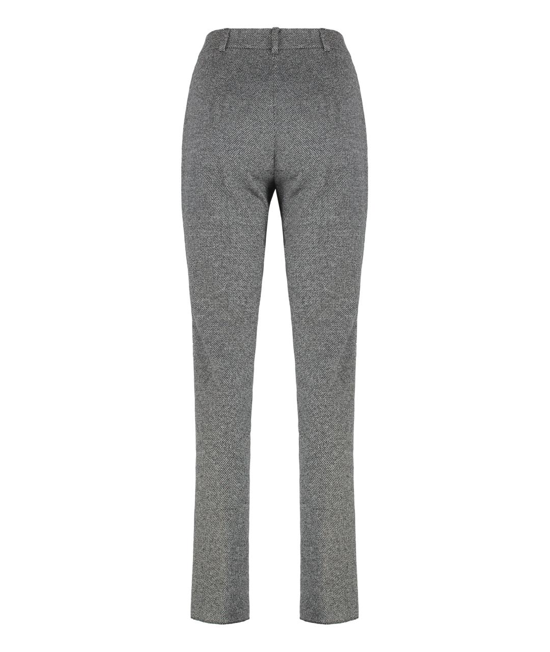 MAX MARA STUDIO Серые хлопковые прямые брюки, фото 2