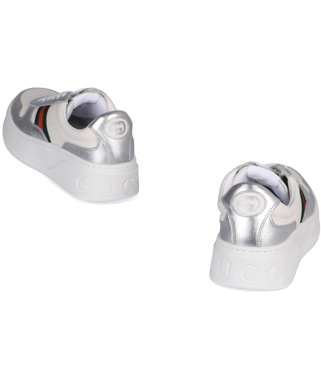 GUCCI Белые кожаные кеды, фото 3