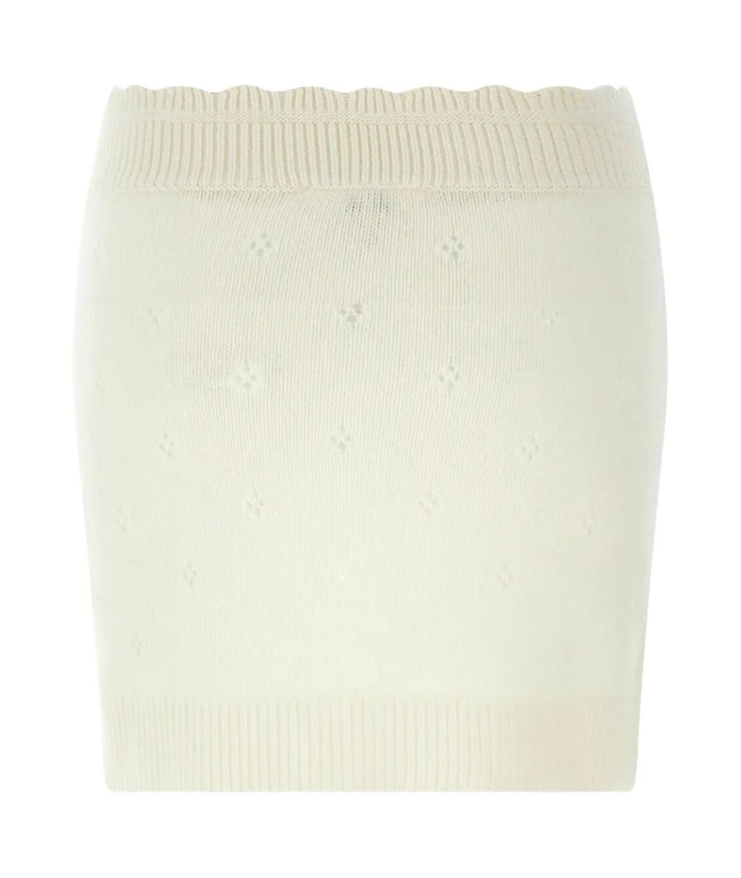 CHLOE Белая шерстяная юбка мини, фото 2