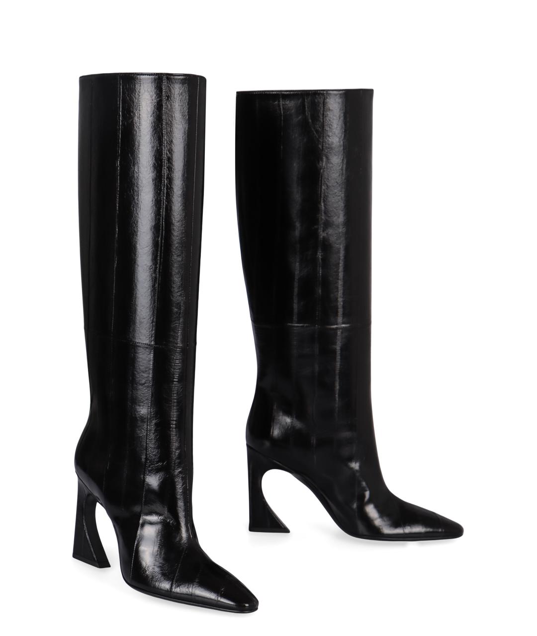 FENDI Черные кожаные сапоги, фото 3