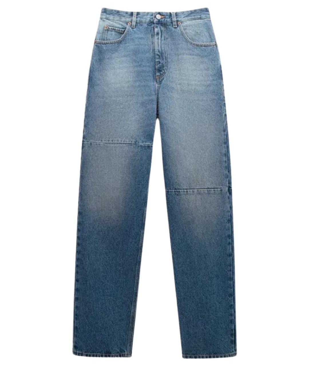 MM6 MAISON MARGIELA Голубые хлопковые прямые джинсы, фото 1