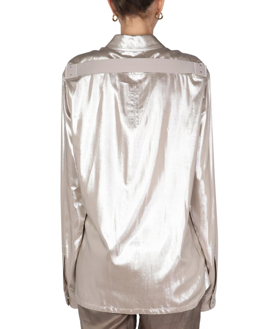 RICK OWENS Серебряная вискозная рубашка, фото 4