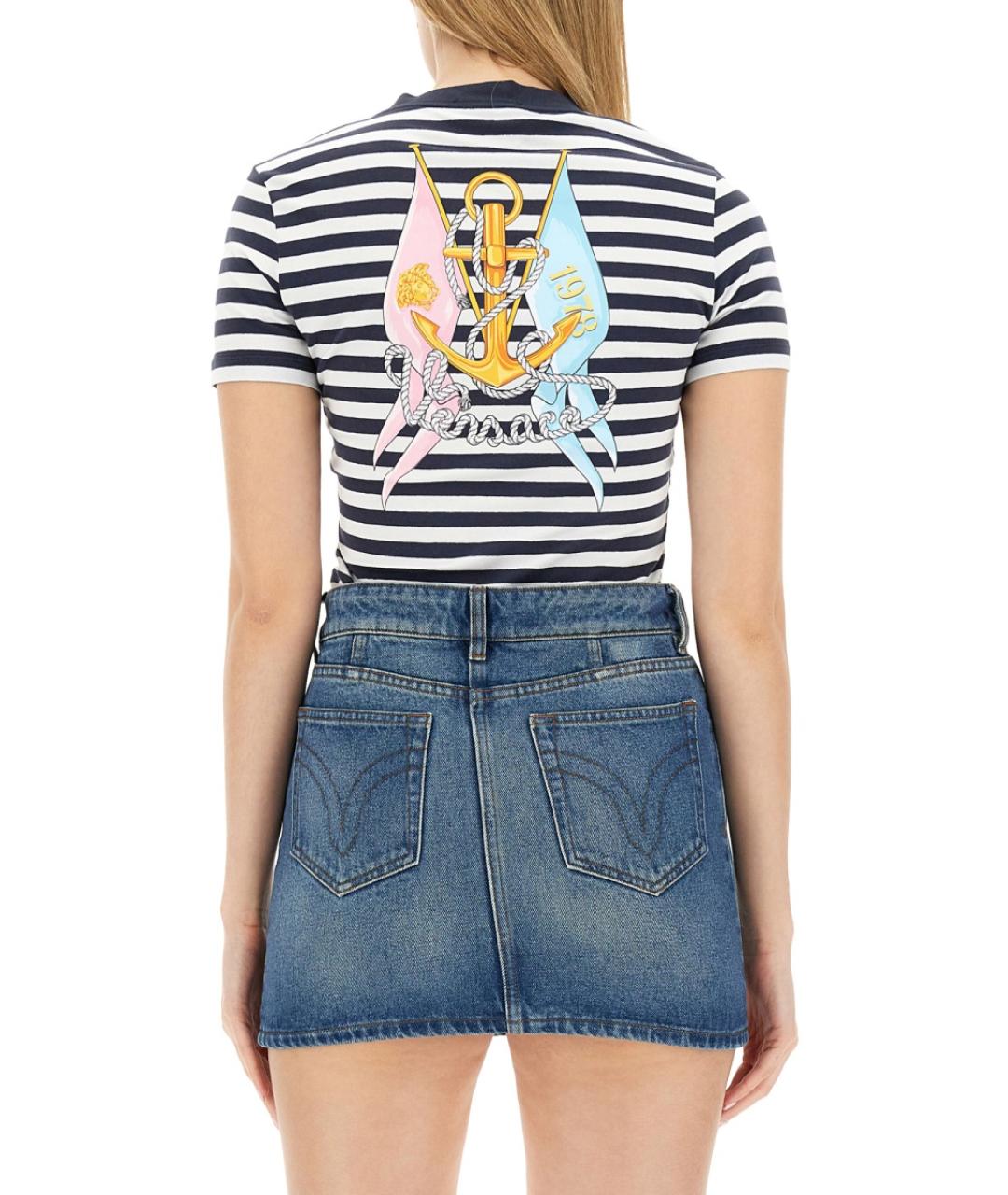 VERSACE Мульти хлопковая футболка, фото 4