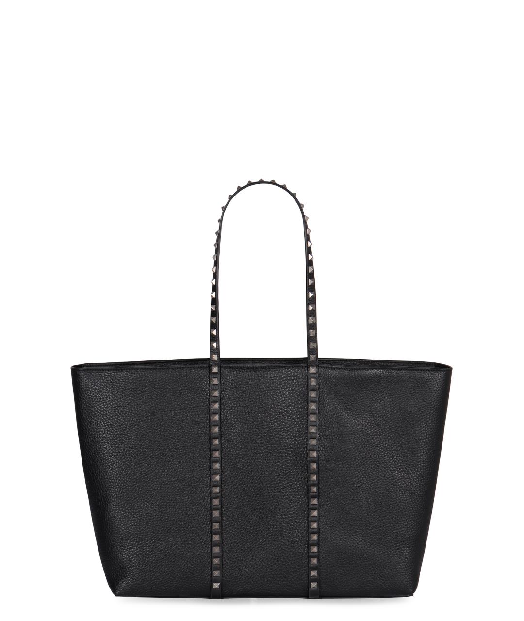 VALENTINO Черная кожаная сумка тоут, фото 1