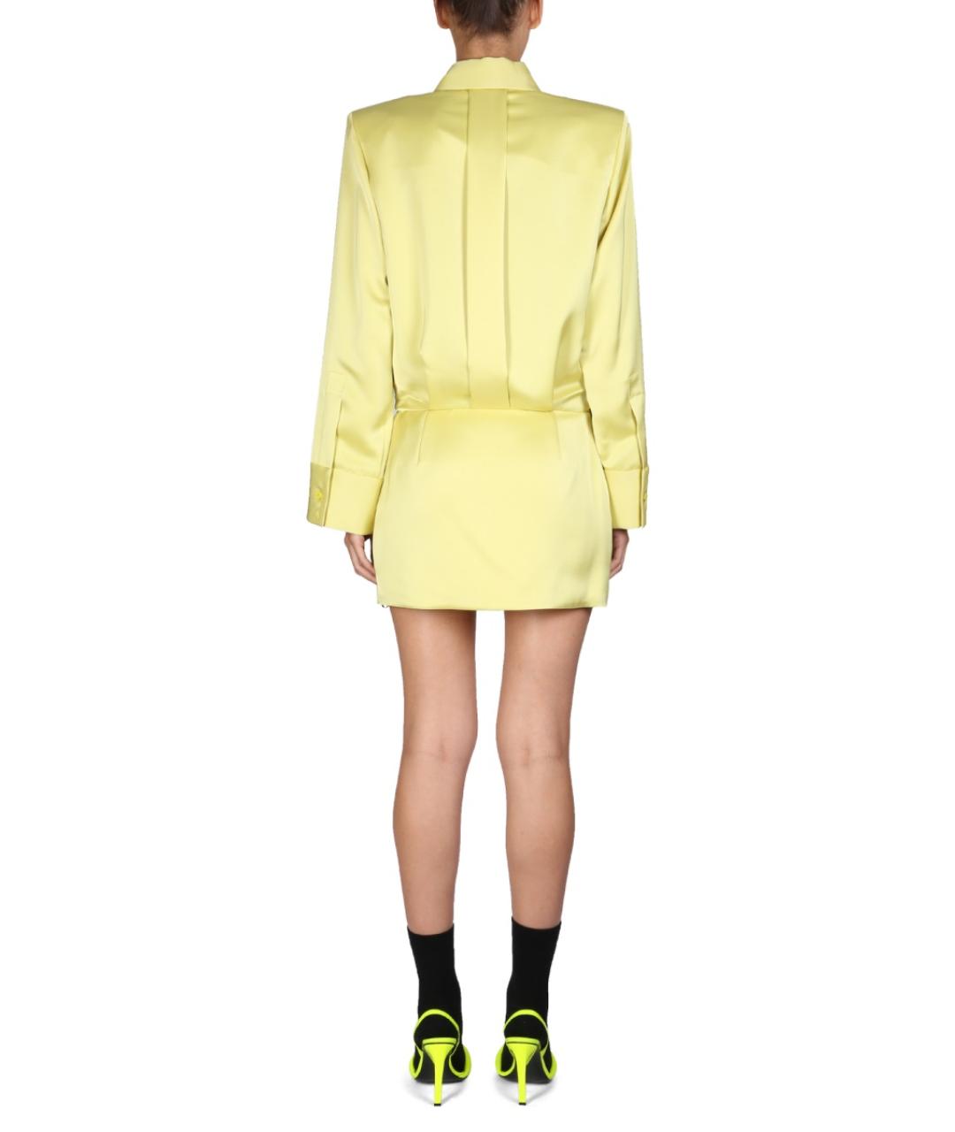 THE ATTICO Желтое полиэстеровое повседневное платье, фото 4