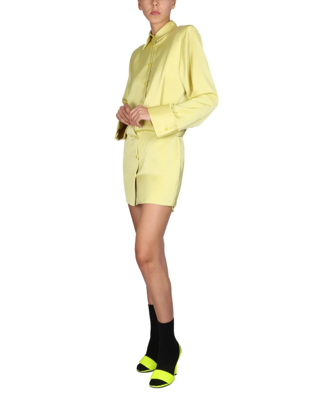 THE ATTICO Желтое полиэстеровое повседневное платье, фото 3