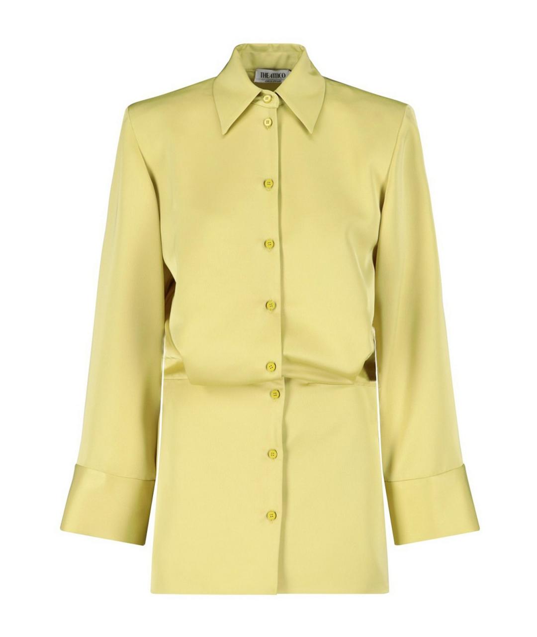 THE ATTICO Желтое полиэстеровое повседневное платье, фото 1