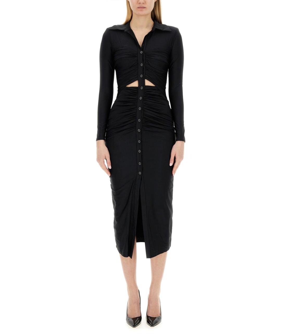 SELF-PORTRAIT Черное полиамидовое повседневное платье, фото 2