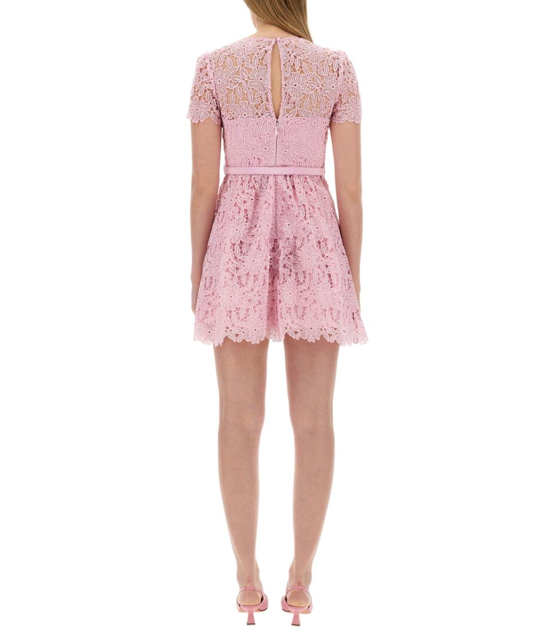 SELF-PORTRAIT Розовое полиэстеровое повседневное платье, фото 6