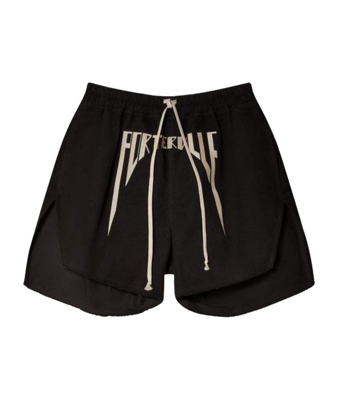 RICK OWENS Черные хлопковые шорты, фото 1