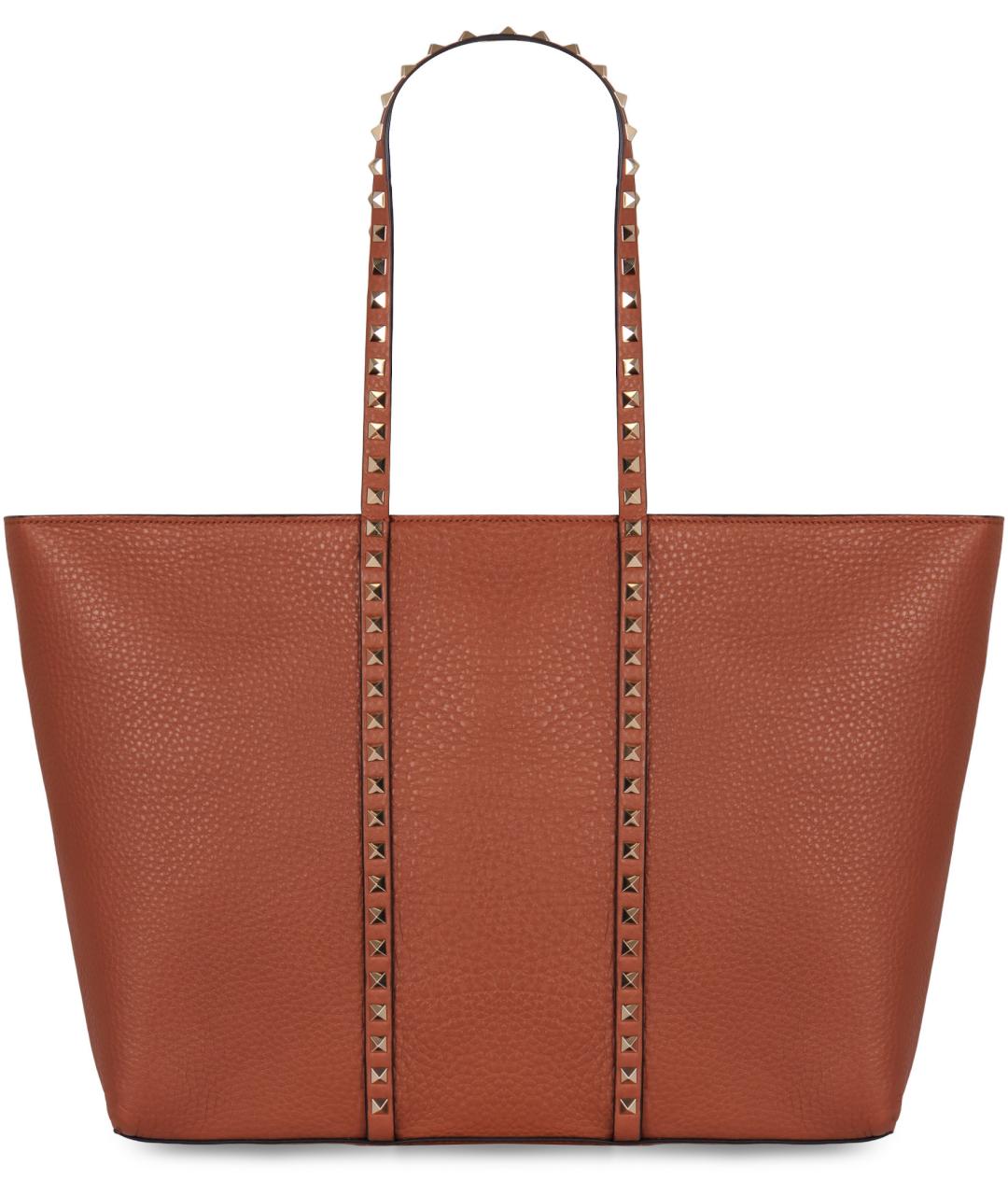 VALENTINO Коричневая кожаная сумка тоут, фото 2