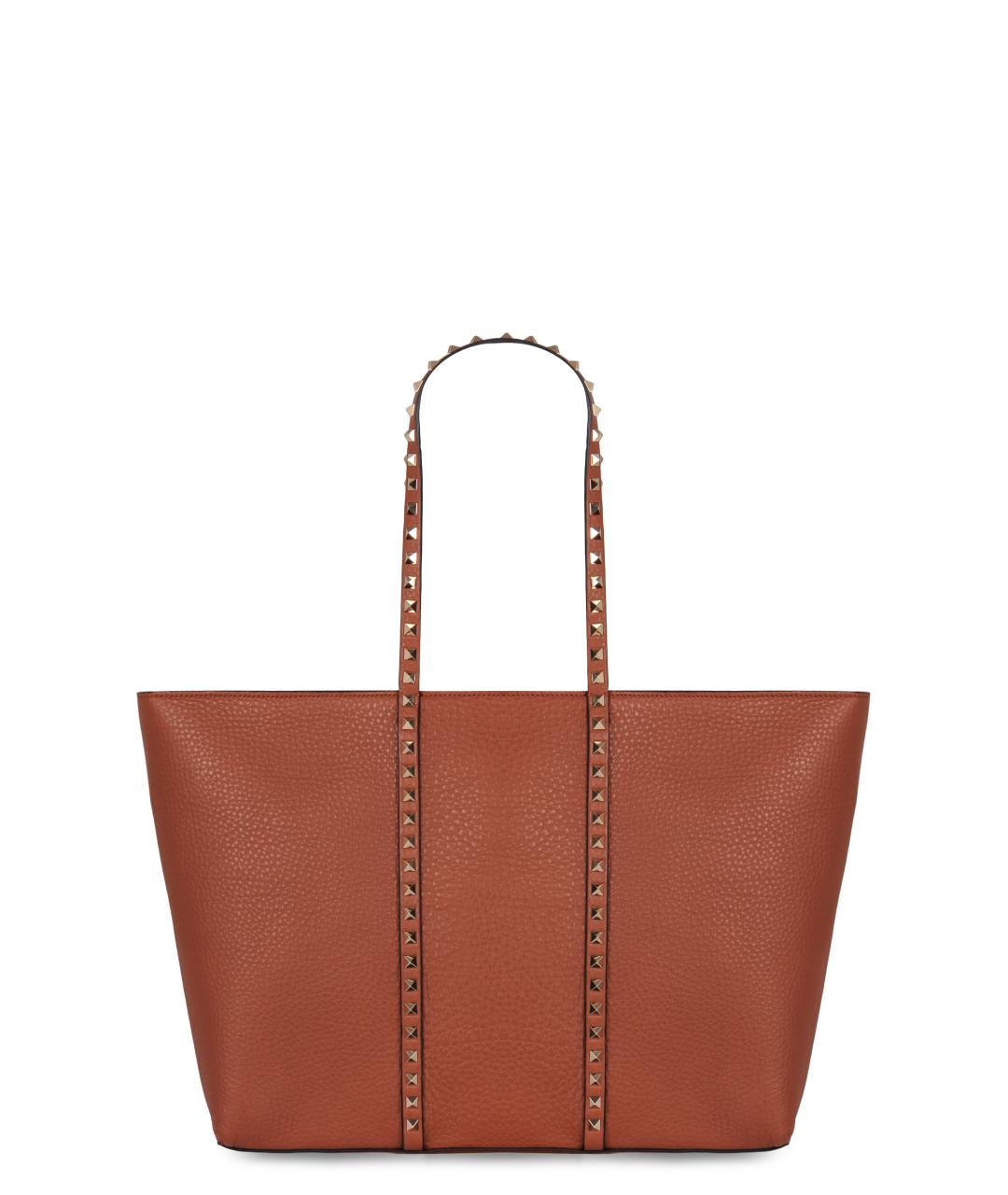 VALENTINO Коричневая кожаная сумка тоут, фото 1