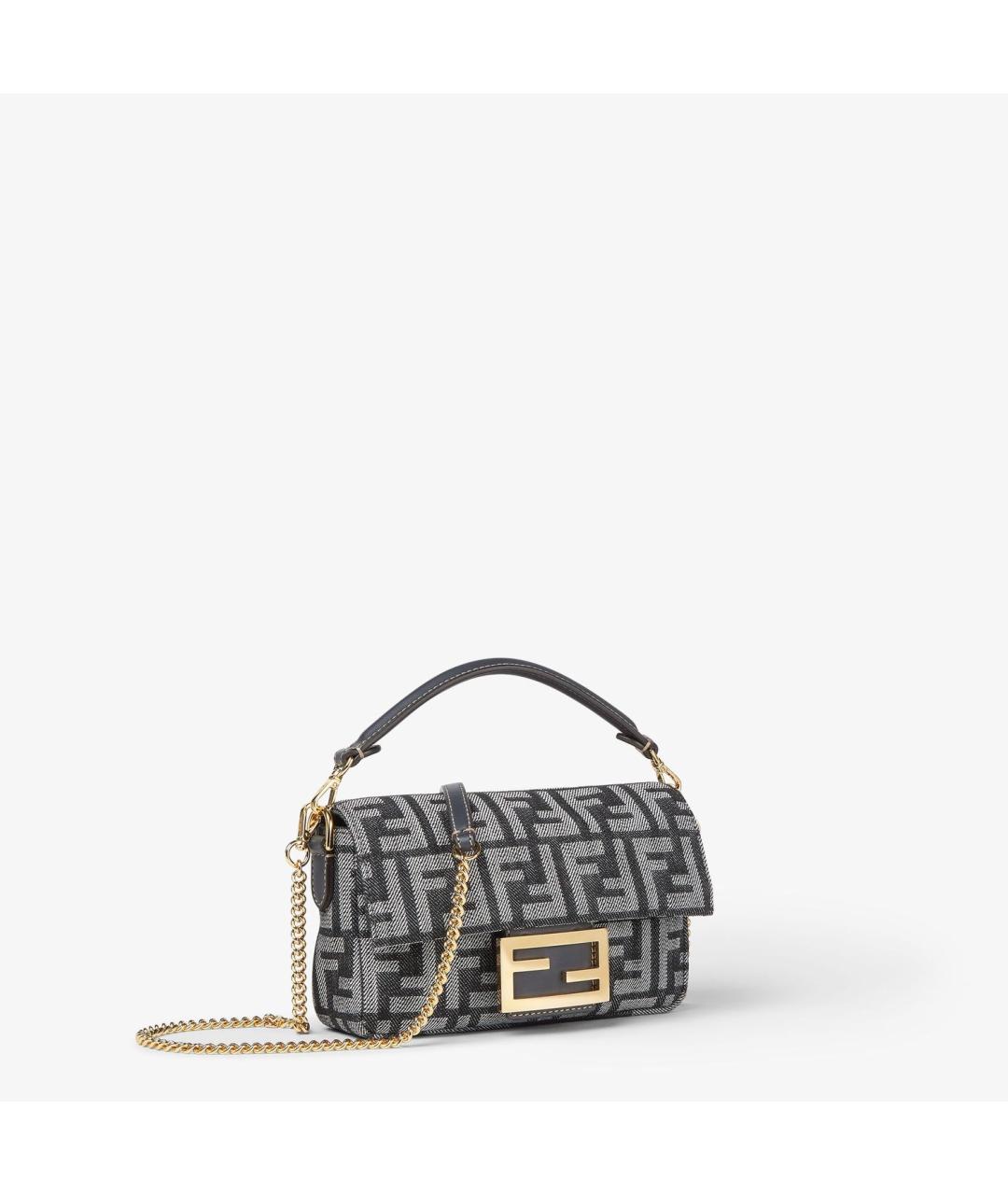 FENDI Темно-синяя деним сумка через плечо, фото 2