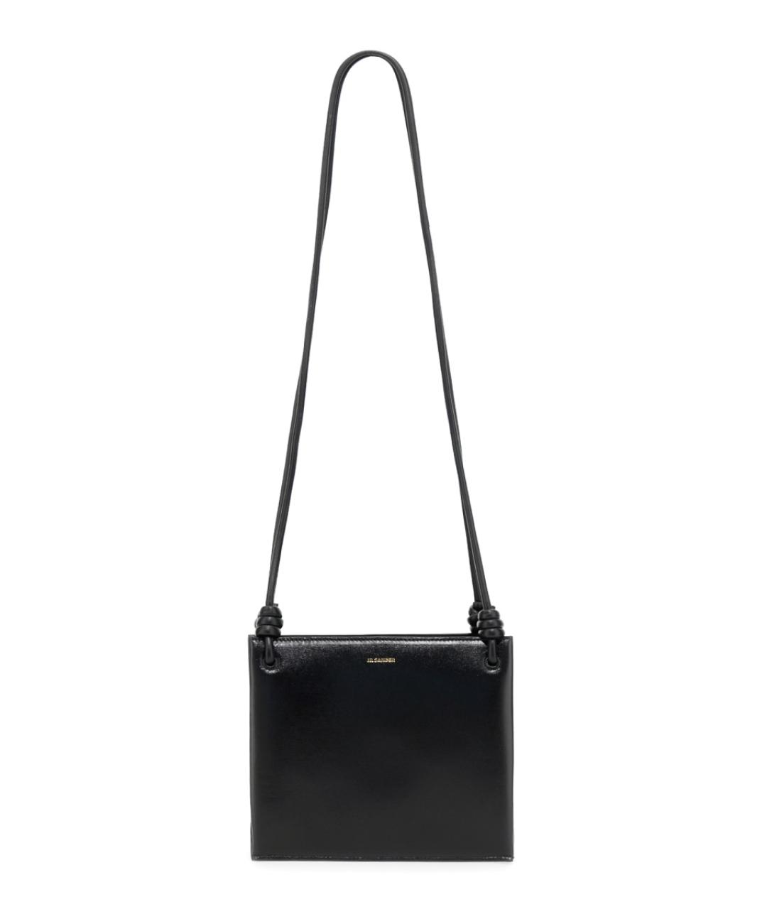 JIL SANDER Черная кожаная сумка через плечо, фото 1
