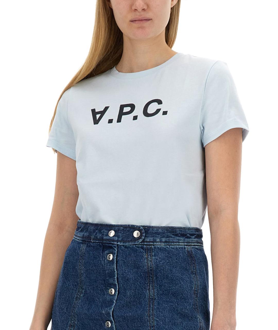 A.P.C. Голубая хлопковая футболка, фото 5