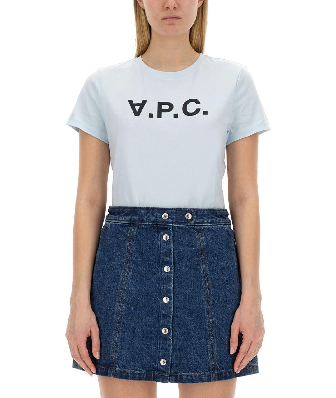 A.P.C. Голубая хлопковая футболка, фото 2