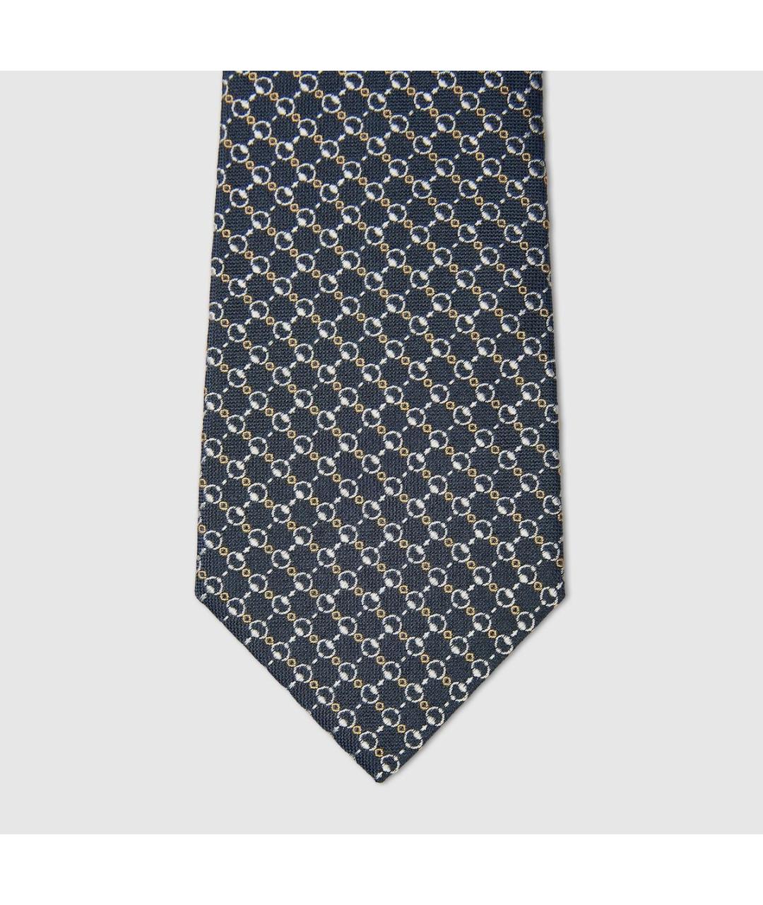 GUCCI Синий шелковый галстук, фото 3