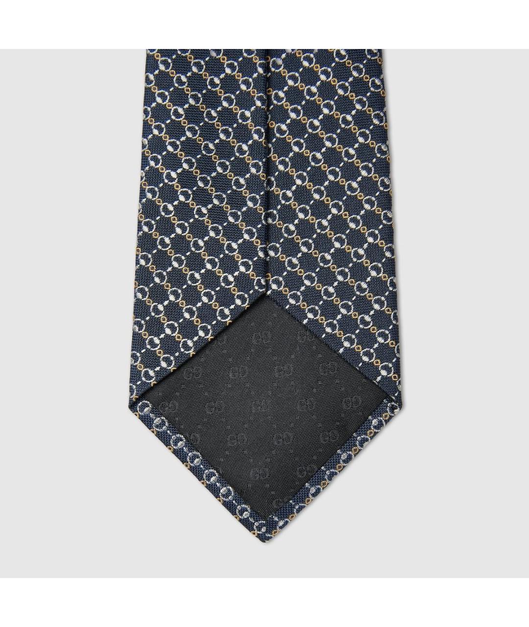 GUCCI Синий шелковый галстук, фото 4