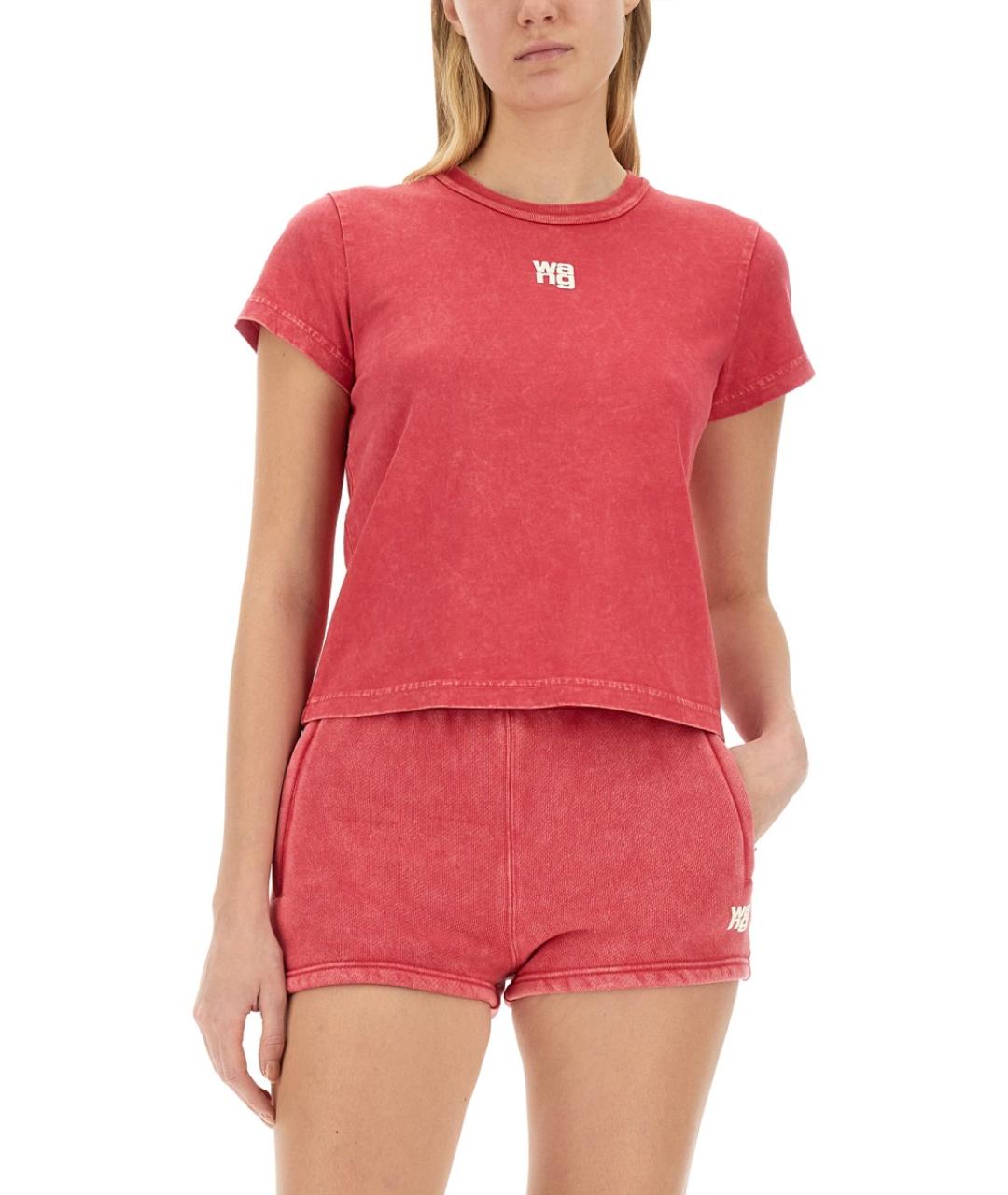 T BY ALEXANDER WANG Розовая хлопковая футболка, фото 6