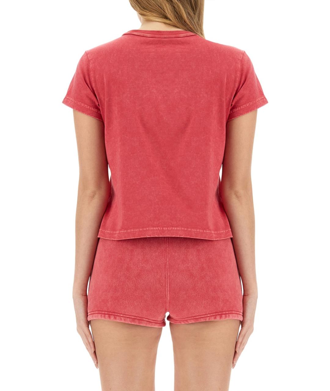 T BY ALEXANDER WANG Розовая хлопковая футболка, фото 5