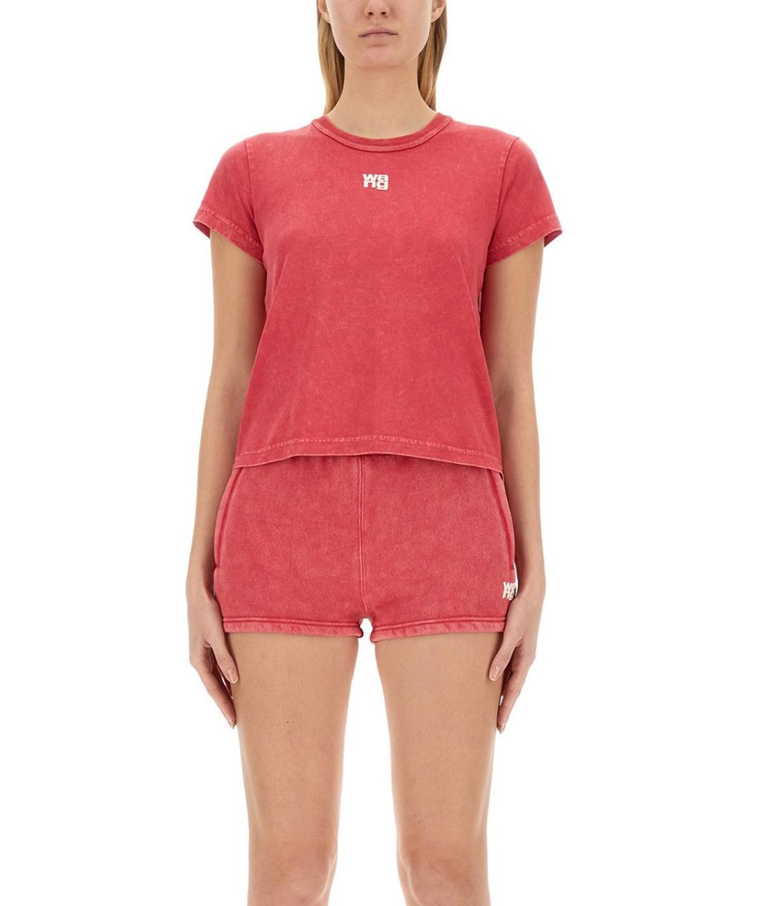 T BY ALEXANDER WANG Розовая хлопковая футболка, фото 4