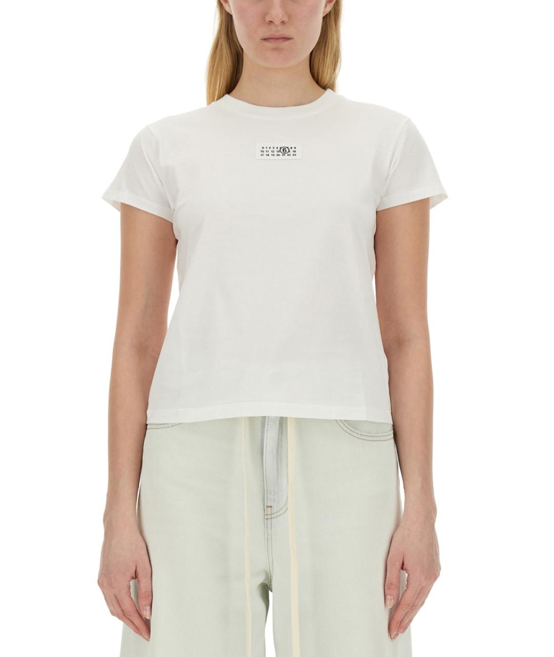 MM6 MAISON MARGIELA Белая хлопковая футболка, фото 2