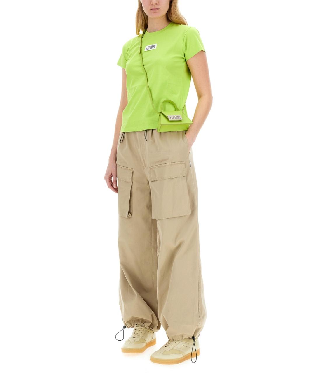 MM6 MAISON MARGIELA Зеленая хлопковая футболка, фото 2