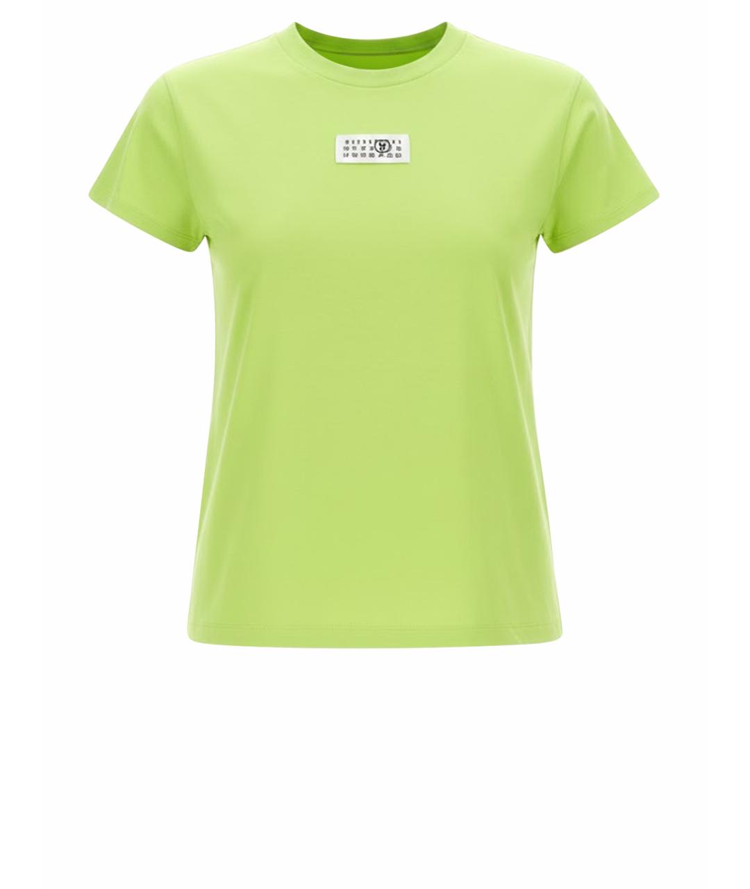 MM6 MAISON MARGIELA Зеленая хлопковая футболка, фото 1