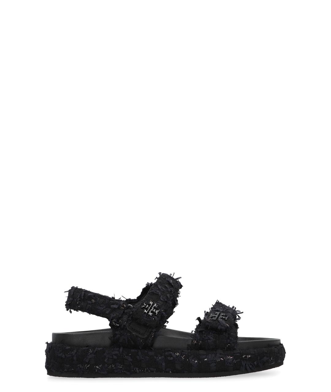 TORY BURCH Черные текстильные сандалии, фото 1