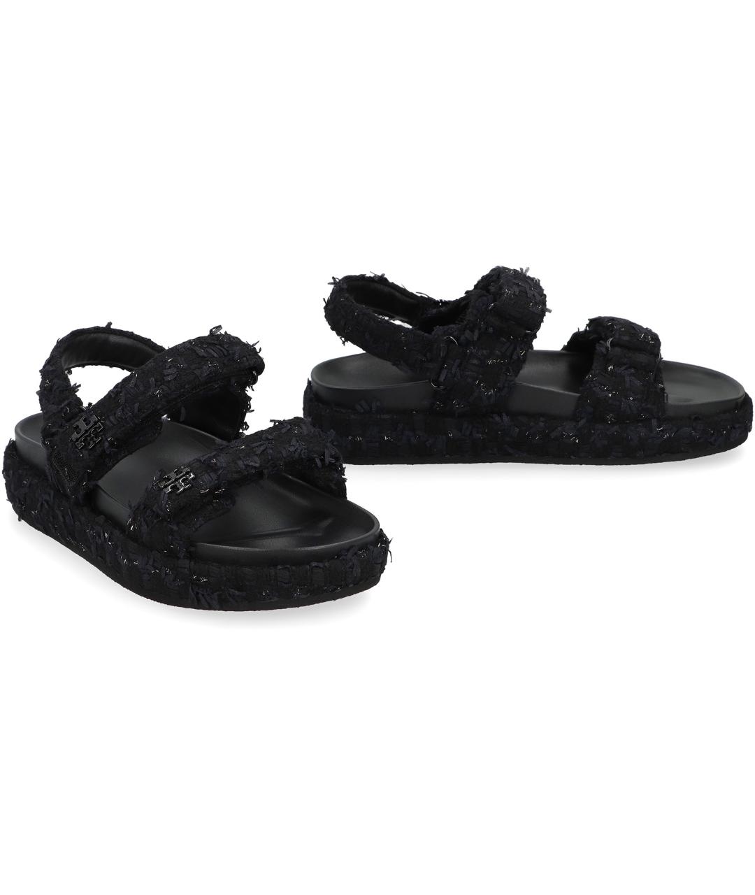 TORY BURCH Черные текстильные сандалии, фото 2