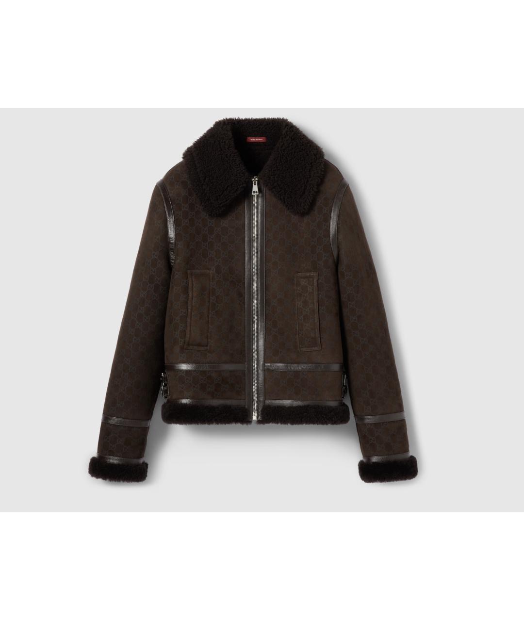 GUCCI Коричневая кожаная дубленка, фото 6