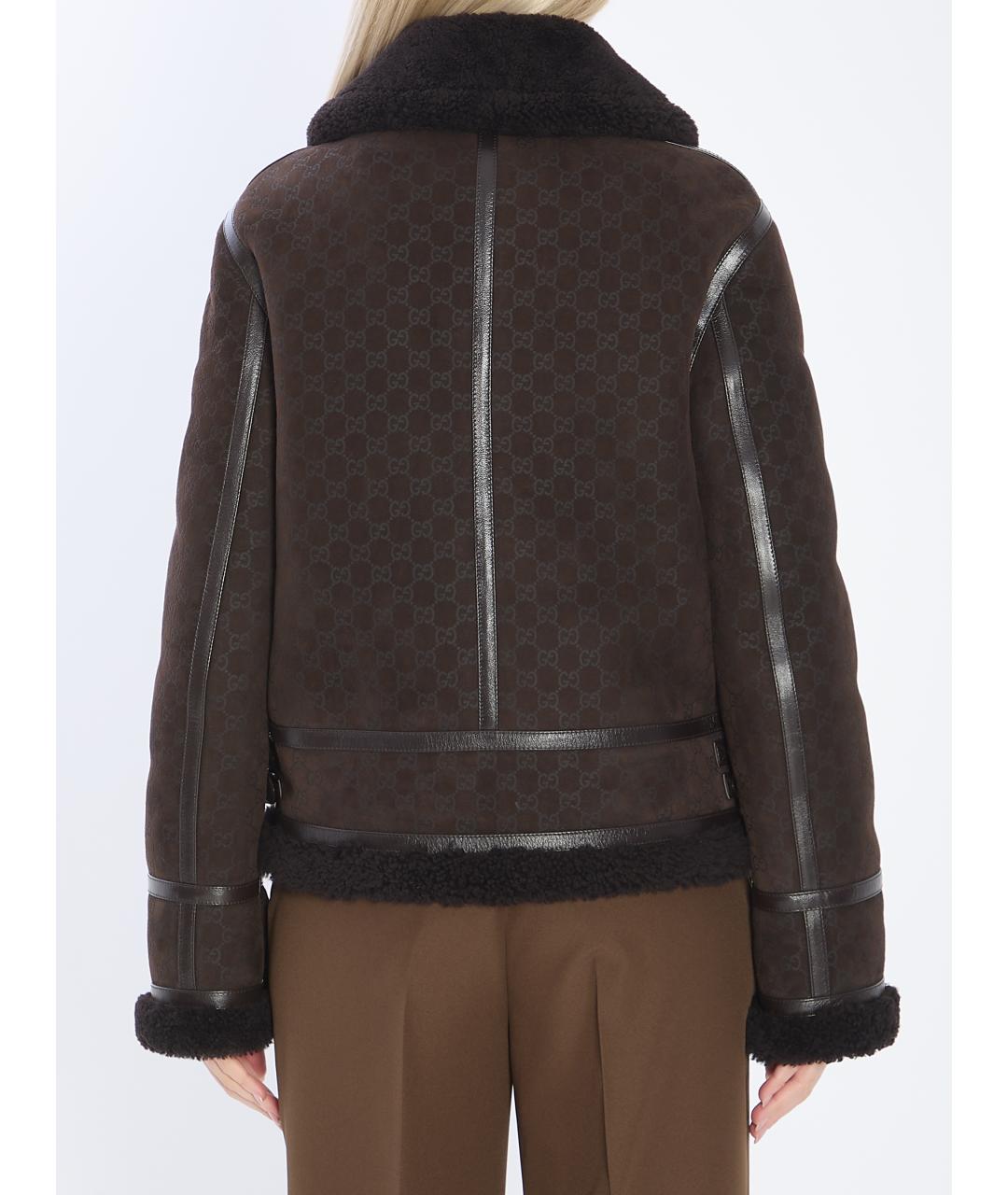 GUCCI Коричневая кожаная дубленка, фото 5