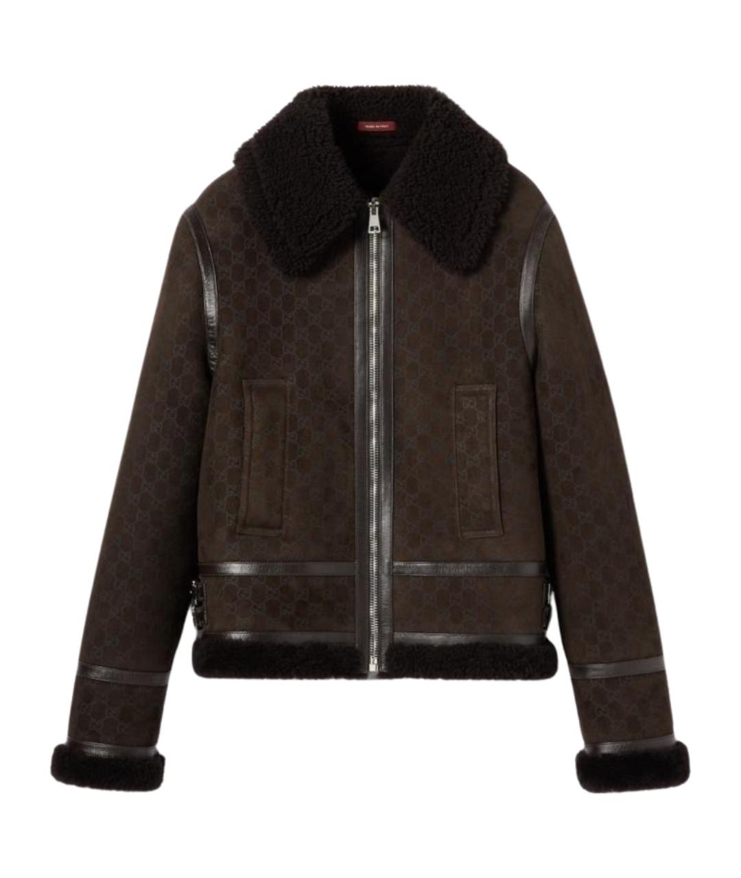 GUCCI Коричневая кожаная дубленка, фото 1