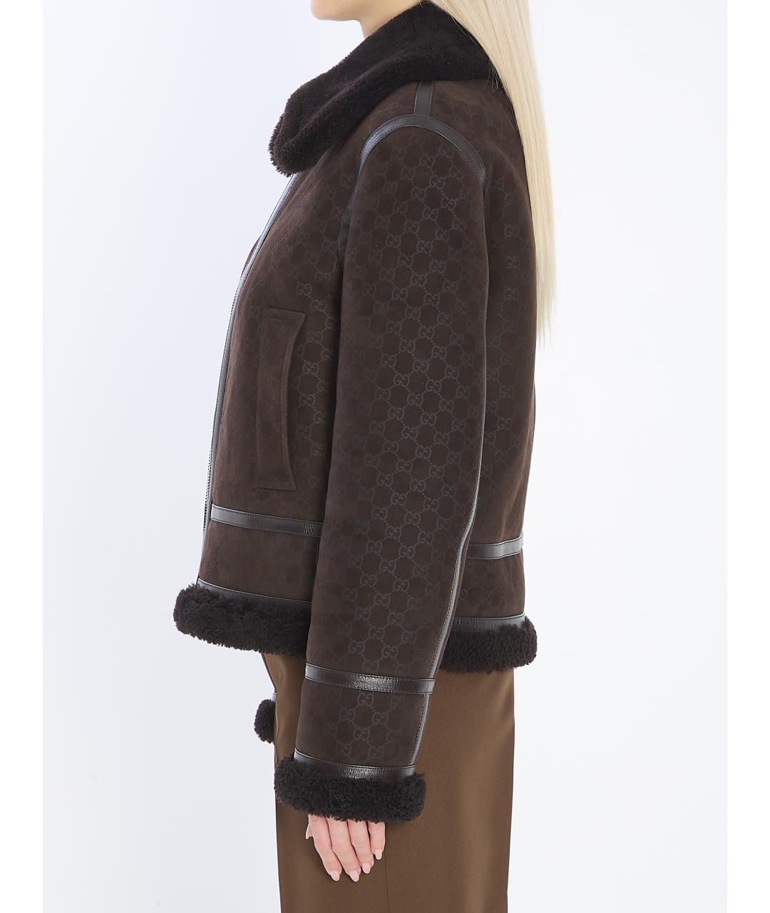 GUCCI Коричневая кожаная дубленка, фото 4