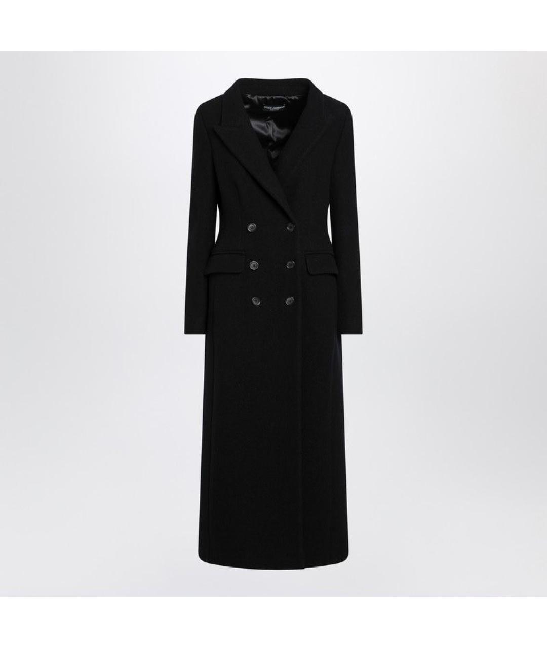 DOLCE&GABBANA Черное шерстяное пальто, фото 3