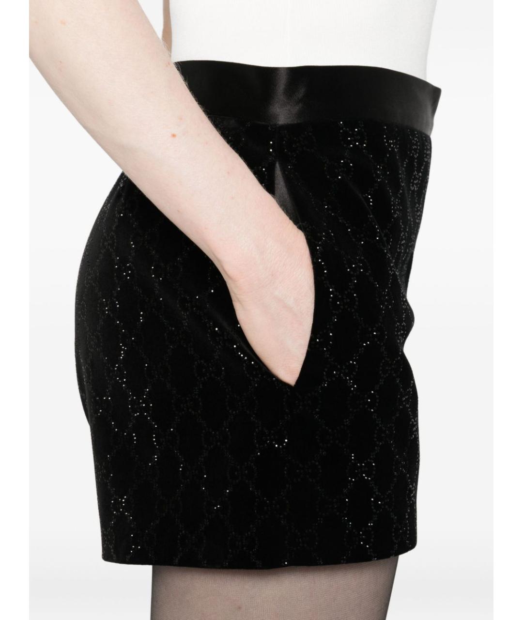 GUCCI Черные хлопковые шорты, фото 4