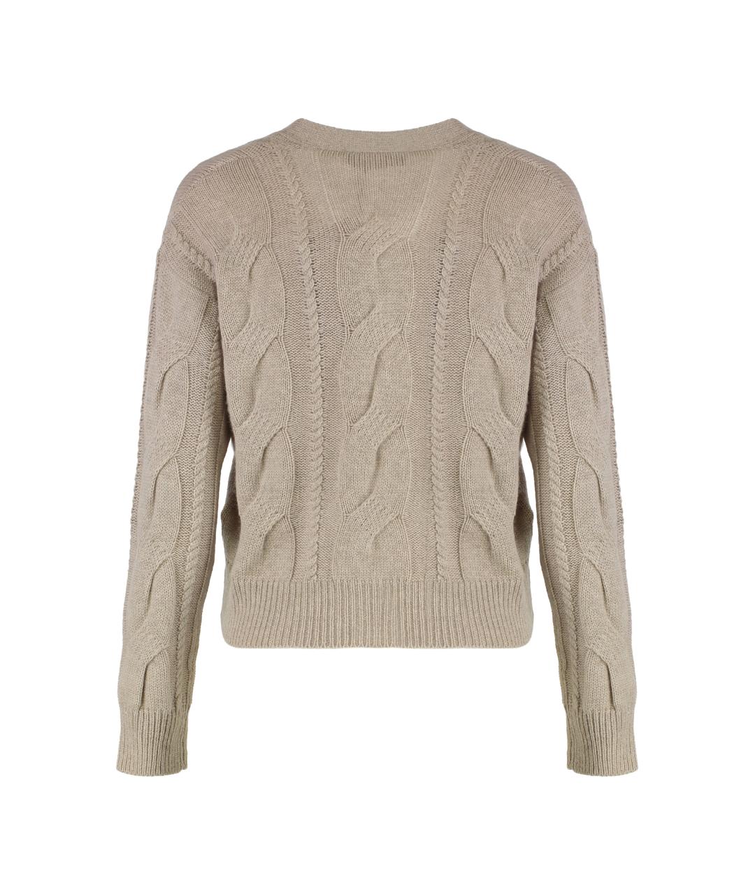 MAX MARA STUDIO Бежевый кашемировый кардиган, фото 2