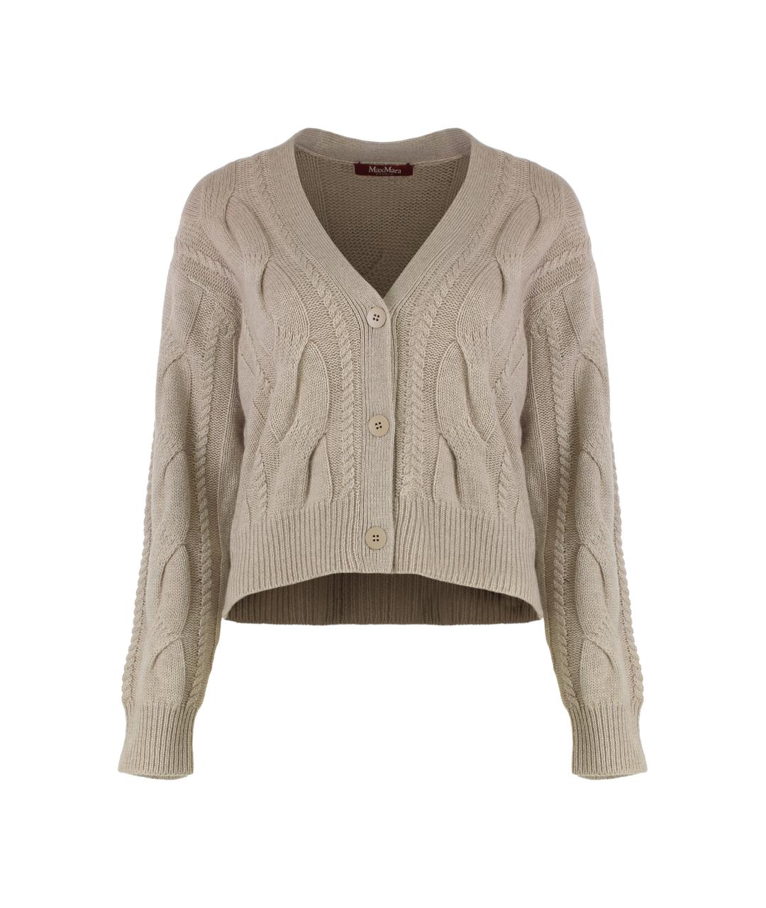 MAX MARA STUDIO Бежевый кашемировый кардиган, фото 1