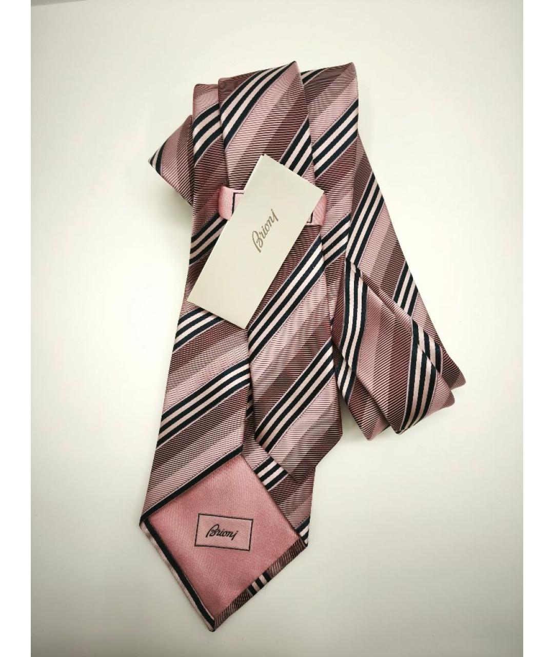 BRIONI Розовый шелковый галстук, фото 2