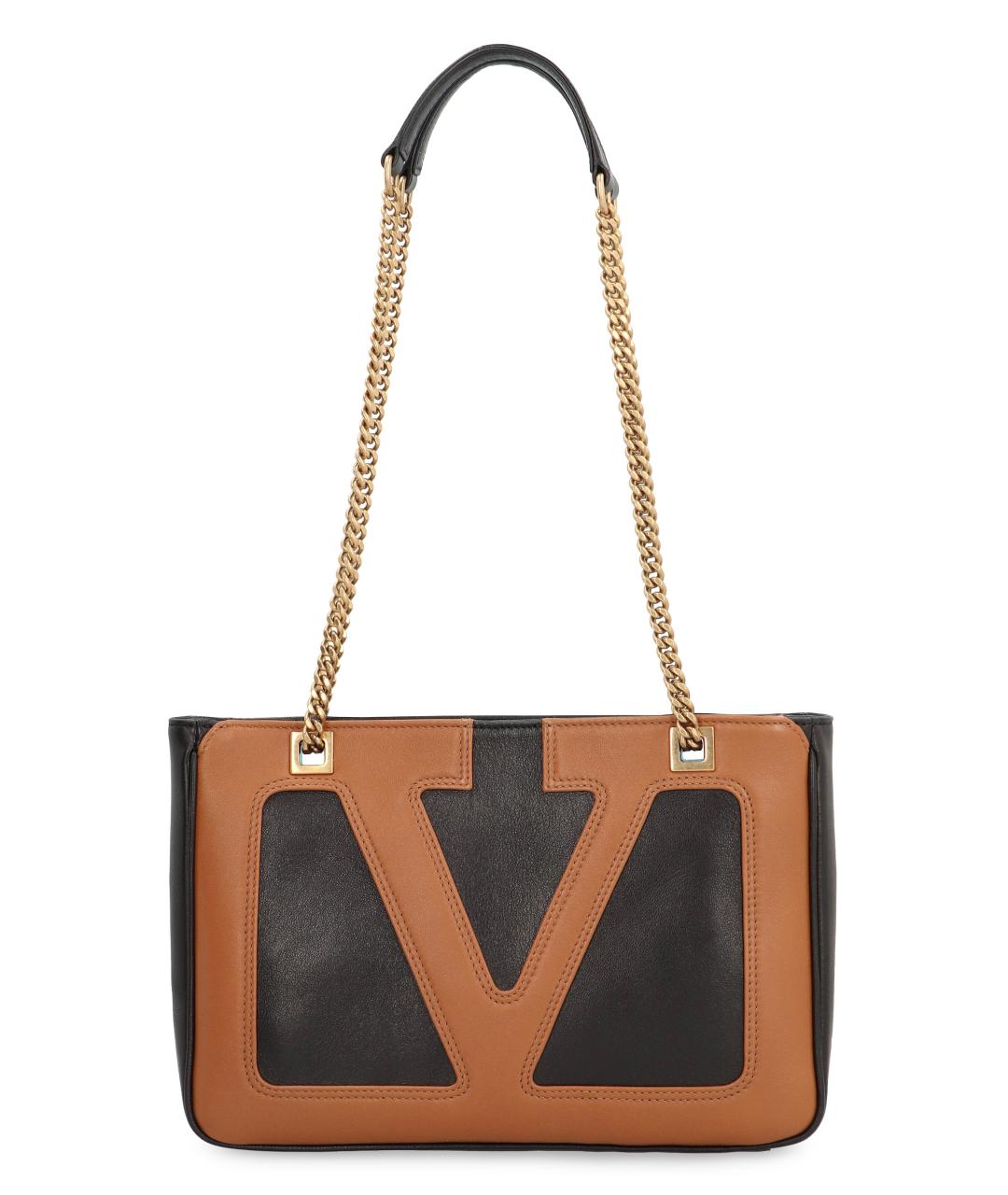 VALENTINO Черная кожаная сумка тоут, фото 1