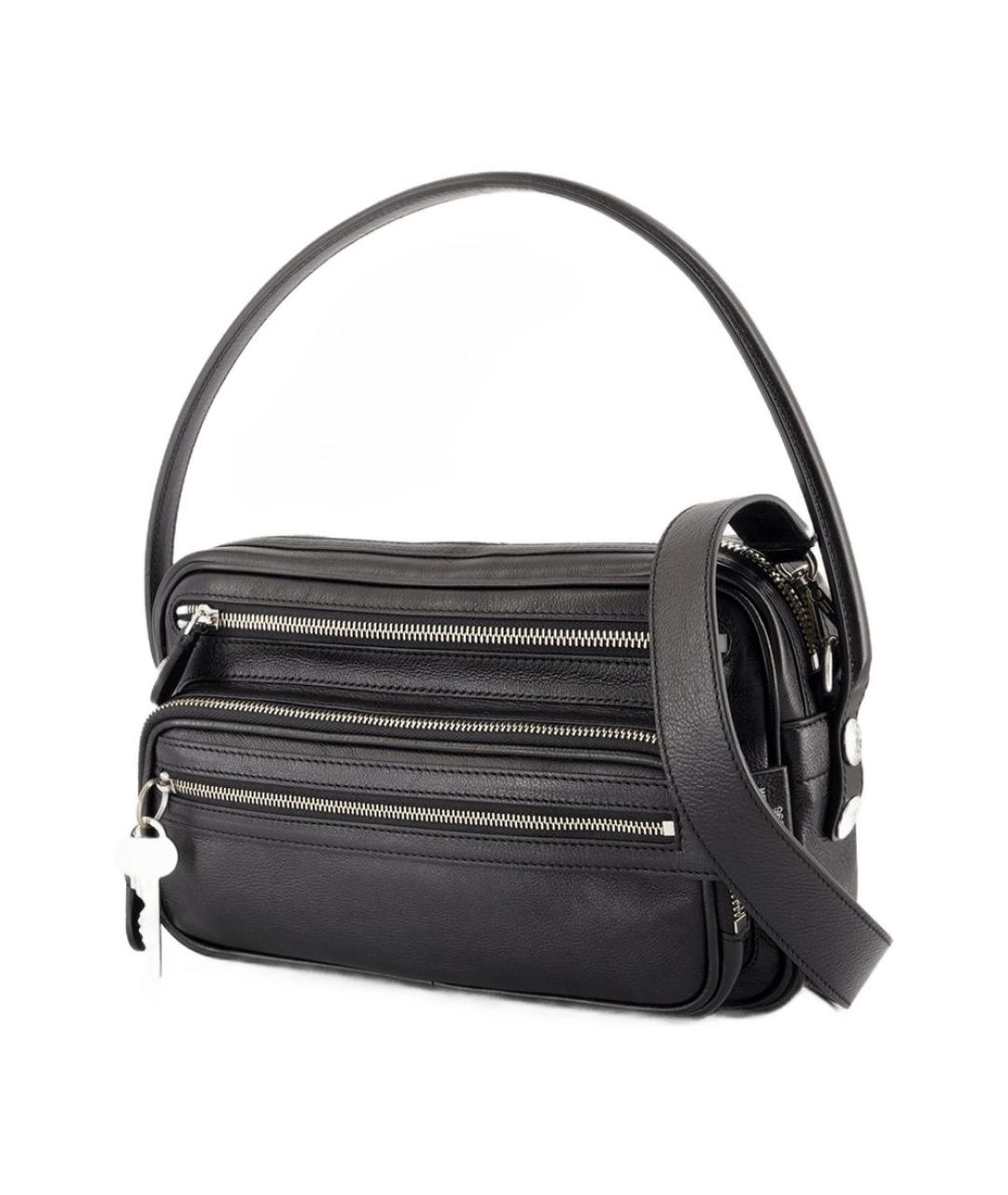 ACNE STUDIOS Черная кожаная сумка на плечо, фото 2