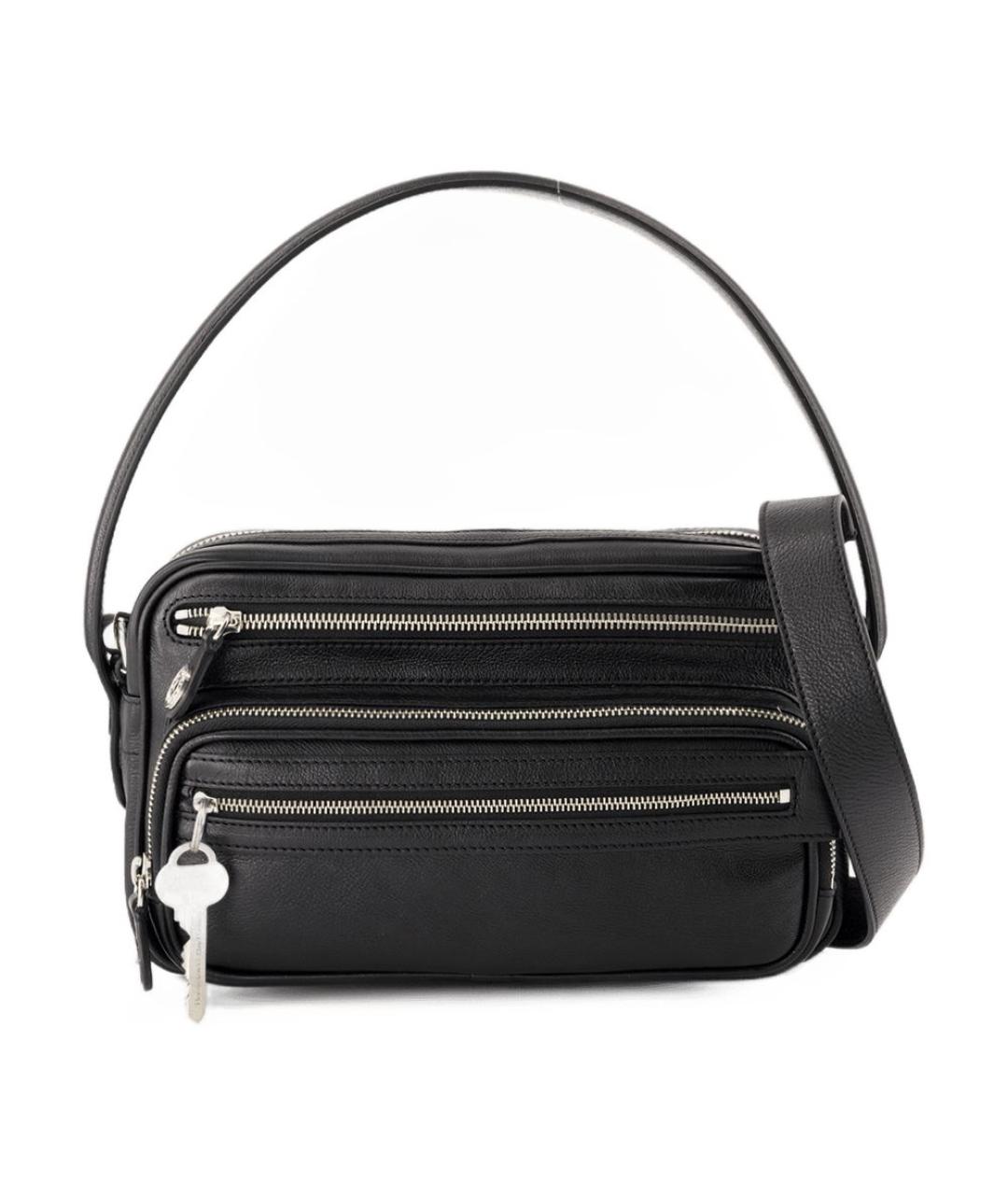 ACNE STUDIOS Черная кожаная сумка на плечо, фото 1