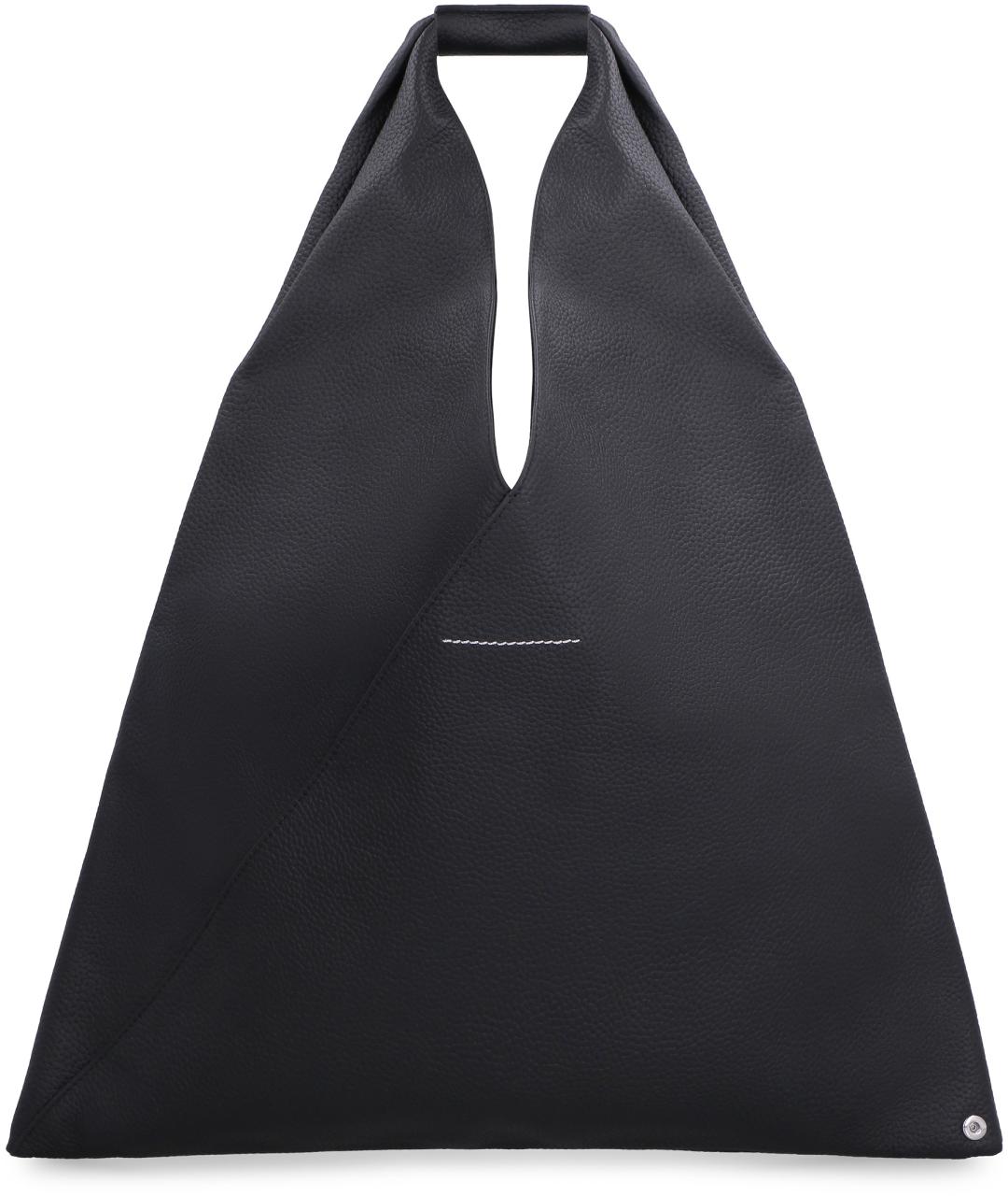 MM6 MAISON MARGIELA Черная кожаная сумка тоут, фото 4