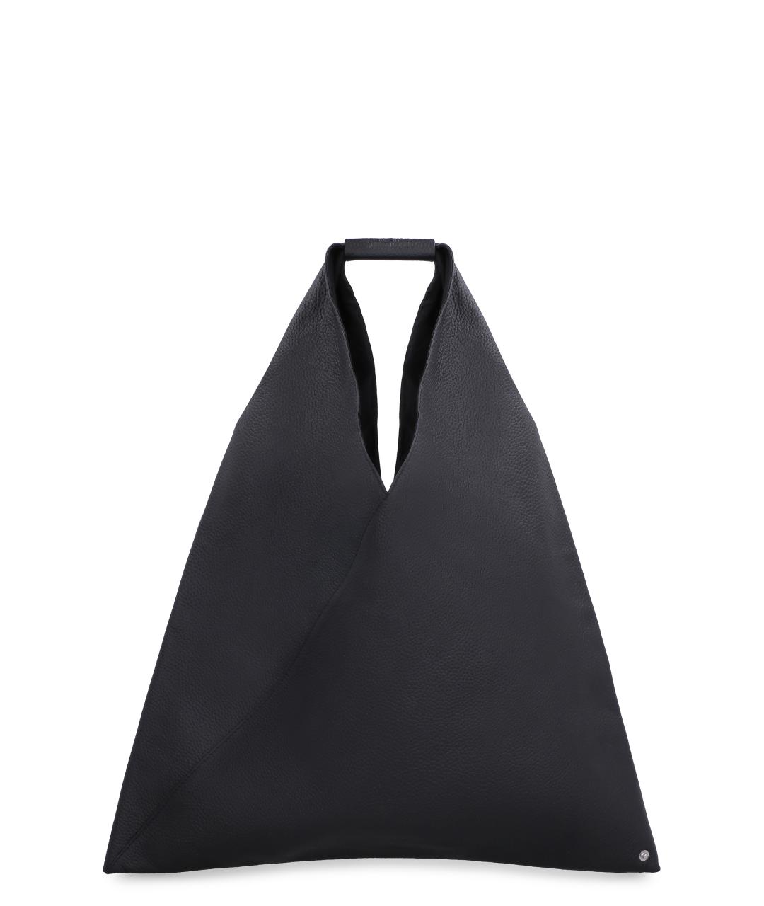 MM6 MAISON MARGIELA Черная кожаная сумка тоут, фото 1