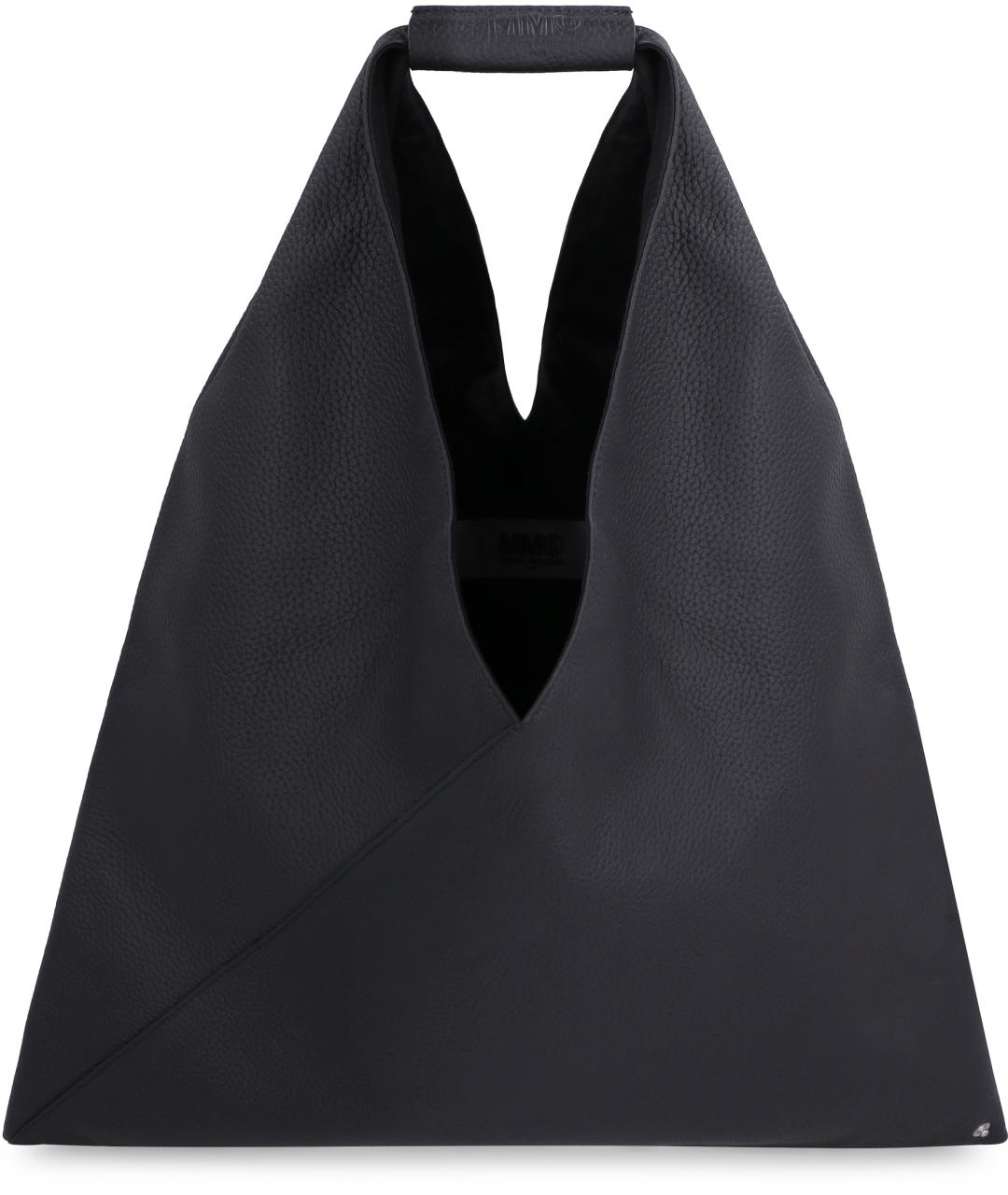 MM6 MAISON MARGIELA Черная кожаная сумка тоут, фото 5