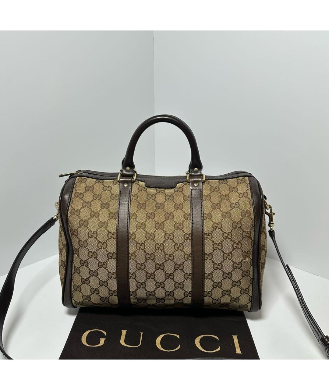 GUCCI Бежевая кожаная сумка с короткими ручками, фото 7
