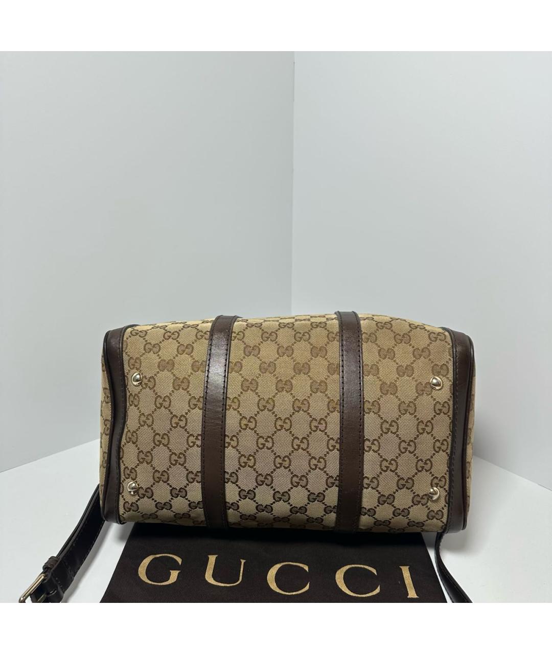 GUCCI Бежевая кожаная сумка с короткими ручками, фото 4
