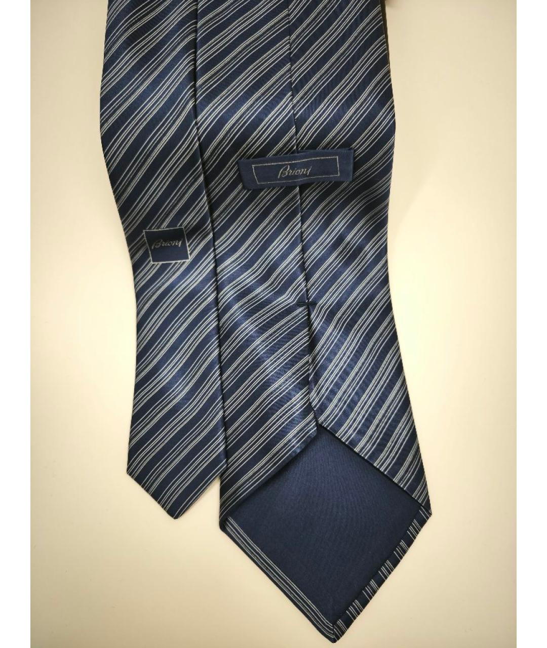 BRIONI Темно-синий шелковый галстук, фото 3